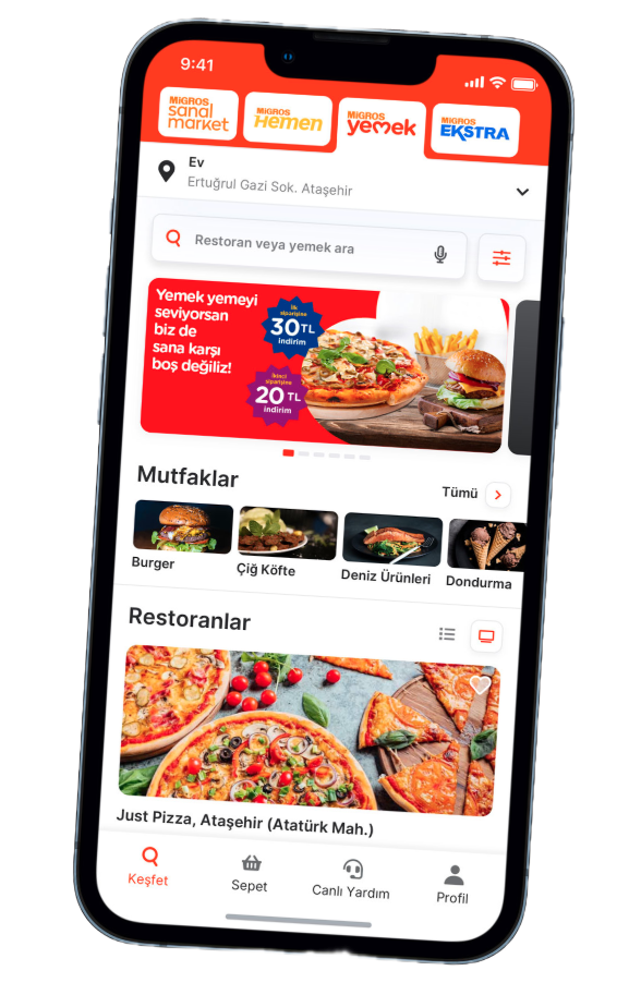 Migros One app showing in-app self-service support